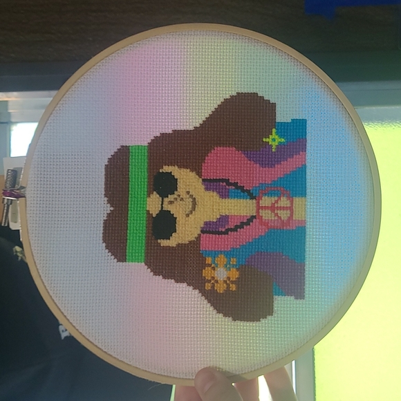 Hand cross Stitched wall art - Picture 1 of 2